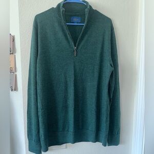 Fairlane Green Knit Zip Up Sweater size L